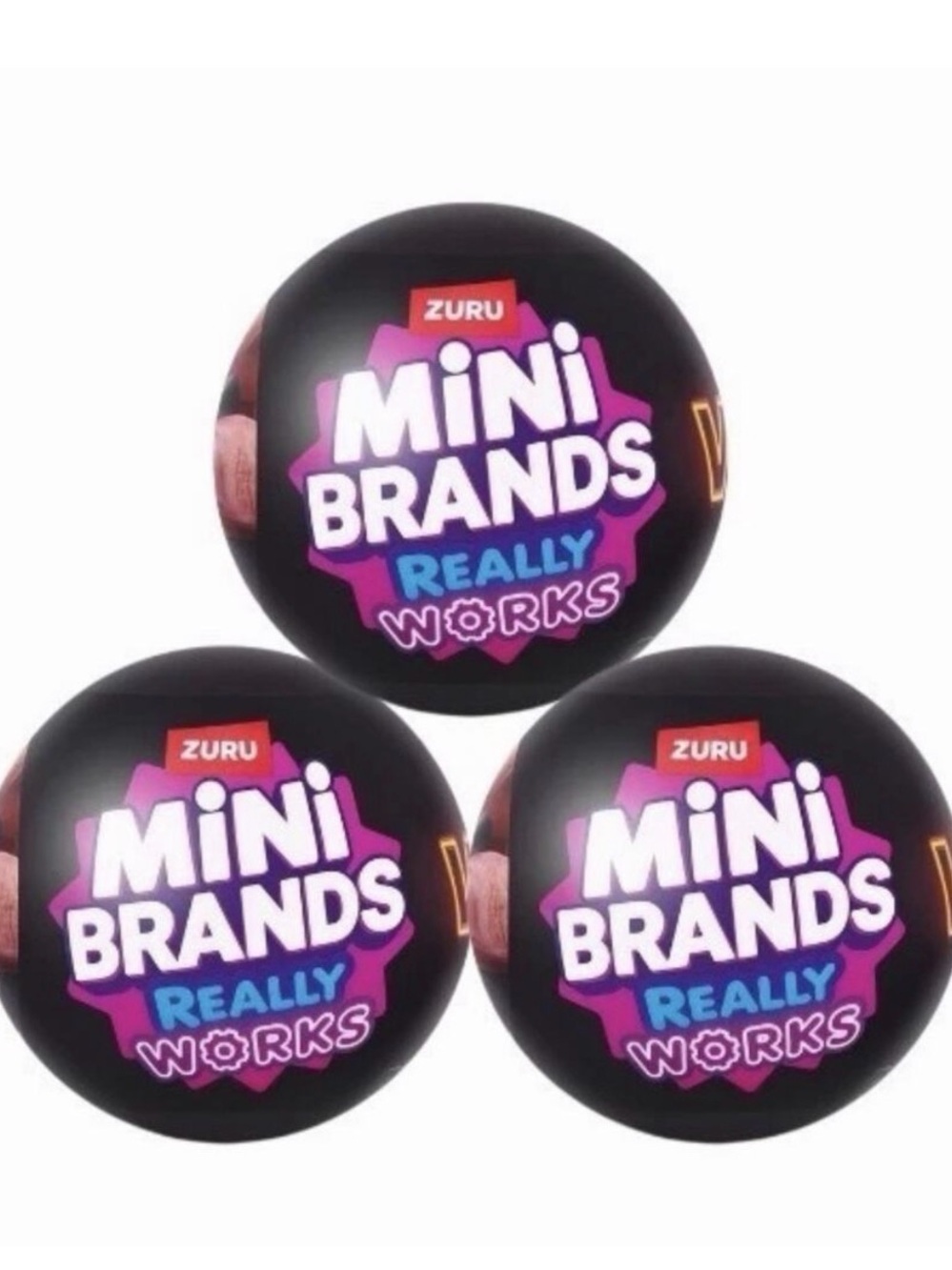 ShipsTODAY! Lot of 3 — Mini Brands Really Works Vinyl Record Capsule Balls NWT